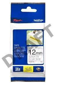 Наклейка ламинированная повышенной адгезии TZ-ES131 (12 мм черн/прозр)