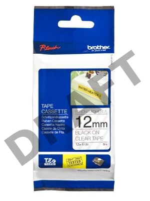 Наклейка ламинированная повышенной адгезии TZ-ES131 (12 мм черн/прозр)