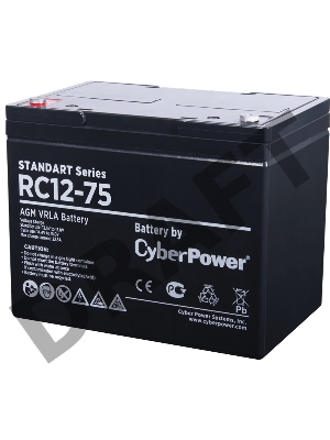 Аккумуляторная батарея SS CyberPower RC 12-75 / 12 В 75 Ач Battery CyberPower Standart series RC 12-75 / 12V 75 Ah