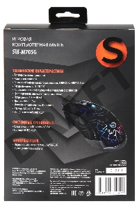 Мышь SunWind SW-M705G черный оптическая (3600dpi) USB для ноутбука (6but)