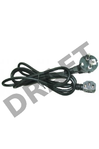 Кабель питания Gembird 1.8м, VDE(0.75мм), черный, угловой разъем, с зазем., пакет PC-186A-VDE   