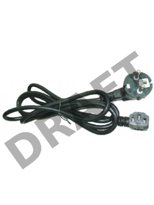 Кабель питания Gembird 1.8м, VDE(0.75мм), черный, угловой разъем, с зазем., пакет PC-186A-VDE   