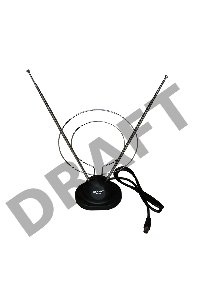 ТB антенна комнатная телескопическая на подставке «Усы + кольцо», RX-100  REXANT