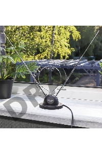 ТB антенна комнатная телескопическая на подставке «Усы + кольцо», RX-100  REXANT