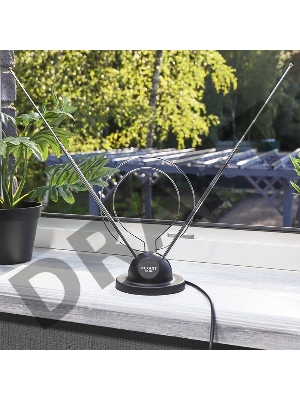 ТB антенна комнатная телескопическая на подставке «Усы + кольцо», RX-100  REXANT