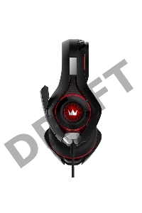 Наушники CROWN CMGH-102T Black&red (Подключение USB, встроенная аудио карта, Частотныи? диапазон: 20Гц-20,000 Гц ,Кабель 2.1м,Размер D 250мм)