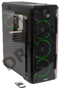 Корпус Hiper OB черный без БП ATX 4x120mm 1x140mm 2xUSB2.0 1xUSB3.0 audio bott PSU