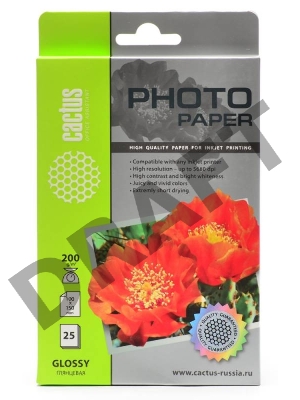 Фотобумага Cactus CS-GA620025 глянцевая A6 200 г/м2 25 листов