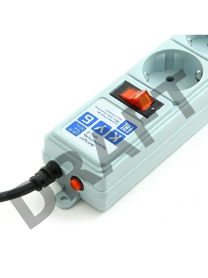 Фильтр-удлинитель Power Cube B 3,0 м 5 розеток (серый) 10А/2,2кВт