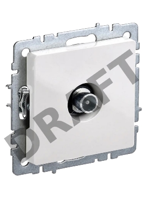 Розетка телев. IEK Brite РТВ10-0-БрБ BR-A10-P-K01 1 розетка проходная одинар. скрыт. белый (упак.:1шт)