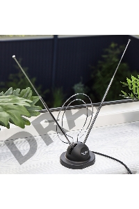 ТB антенна комнатная телескопическая на подставке «Усы + кольцо», RX-100  REXANT