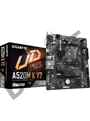 Материнская плата Gigabyte A520M K V2 Soc-AM4 AMD A520 2xDDR4 mATX AC`97 8ch(7.1) GbLAN RAID+VGA+HDMI
