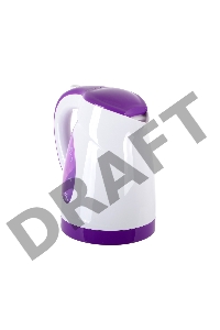 Чайник электрический BBK EK1700P 2200Вт, 1,7литра, пластик, дисковый нагр. элемент, LED подсветка, белый/фиолетовый