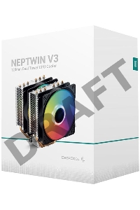 Устройство охлаждения(кулер) Deepcool Neptwin V3 Soc-AM4/1151/1200/1700 4-pin 15-27dB Al+Cu 220W 1000gr LED Ret