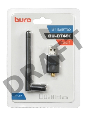 Адаптер USB Buro BU-BT40С Bluetooth 4.0+EDR class 1 100м черный