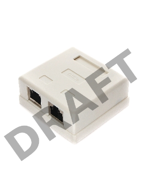 Монтажное оборудование Розетка GEMBIRD NAS214 RJ-45 кат.STP 5e внешняя экранированная 2 порта, 110&Krone