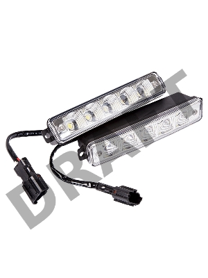 Дневные ходовые огни в алюминиевом корпусе с  боковым креплением  10 диодов, встроенный стабилизатор