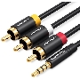 Кабель Vention аудио Jack 3,5 mm M/3RCA M - 1.5м Чёрный