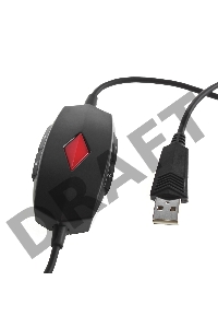 Наушники CROWN CMGH-102T Black&red (Подключение USB, встроенная аудио карта, Частотныи? диапазон: 20Гц-20,000 Гц ,Кабель 2.1м,Размер D 250мм)