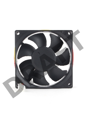 Вентилятор Gembird, 80x80x25, гидродинамический, 3 pin, провод 30 см