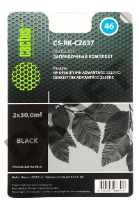 Заправочный набор Cactus CS-RK-CZ637 черный для HP DeskJet 2020/2520 (2*30ml)