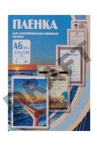 Пленка для ламинирования Office Kit 80мкм A6 (100шт) глянцевая PLP111*154/80