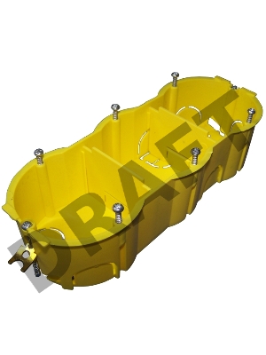 Подрозеточная коробка в стену для суппорта 45х135, желтая Подрозеточная коробка в стену для суппорта 45х135, желтая