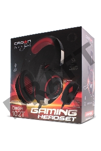 Наушники CROWN CMGH-102T Black&red (Подключение USB, встроенная аудио карта, Частотныи? диапазон: 20Гц-20,000 Гц ,Кабель 2.1м,Размер D 250мм)