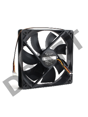 Вентилятор Gembird, 120x120x25, гидродинамический, 3 pin, провод 30 см
