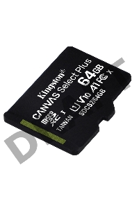 Флеш карта microSDHC 64GB microSDXC Class10 Kingston <SDCS2/64GBSP> Class10 UHS-I Canvas Select up to 100MB/s