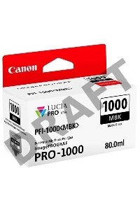 Картридж Canon PFI-1000 MBK для IJ SFP PRO-1000 WFG. Матовый чёрный. 80 мл.