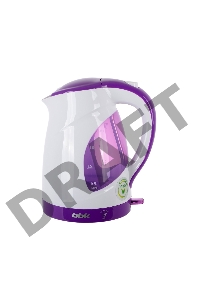 Чайник электрический BBK EK1700P 2200Вт, 1,7литра, пластик, дисковый нагр. элемент, LED подсветка, белый/фиолетовый