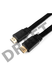 Кабель HDMI Gembird/Cablexpert , 1.8м, v1.4, 19M/19M, плоский кабель, черный, позол.разъемы, экран(CC-HDMI4F-6)