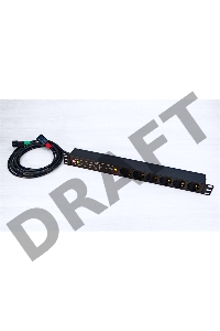 Устройство автоматического ввода резервa стоечного исполнения Elemy, ATS, 220В, 8A,Вход C14 x 2, Выход (6) Schuko