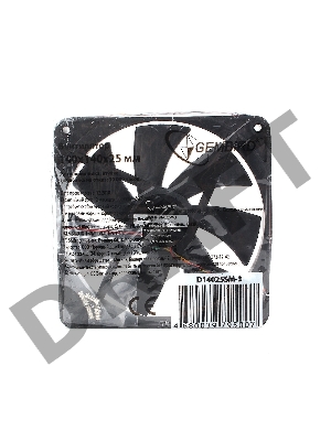 Вентилятор Gembird, 140x140x25, втулка, 3 pin, провод 40 см