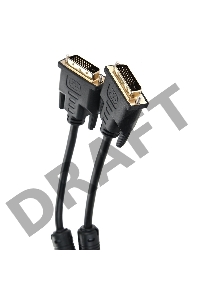 Кабель DVI-D--DVI-D Dual link 25M/25M, экран, феррит.кольца, 1.8м Telecom <TCG441D-1.8M>
