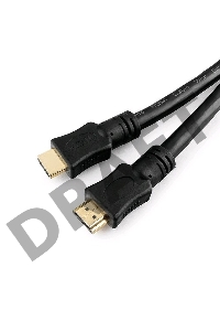 Кабель HDMI Gembird, 15м, v1.4, 19M/19M, черный, позол.раз., экран, пакет CC-HDMI4-15M