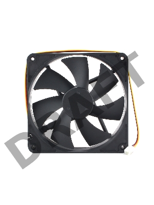 Вентилятор Gembird, 140x140x25, гидродинамический, 3 pin, провод 40 см