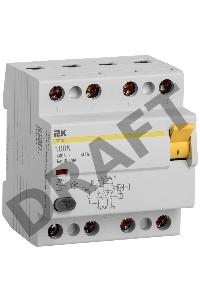 Выключатель дифференциального тока (УЗО) 4п 100А 100мА тип AC ВД1-63 ИЭК MDV10-4-100-100