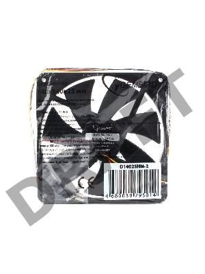 Вентилятор Gembird, 140x140x25, гидродинамический, 3 pin, провод 40 см