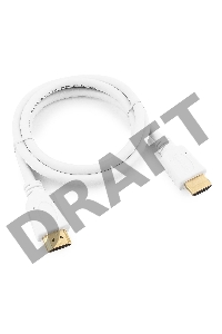 Кабель HDMI Gembird/Cablexpert, 1м, v1.4, 19M/19M, белый, позол.разъемы, экран, пакет (CC-HDMI4-W-1M)
