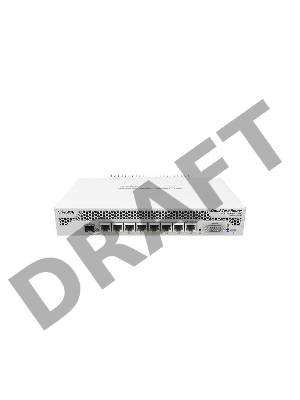 Маршрутизатор Mikrotik CCR1009-7G-1C-PC with Tilera Tile-Gx9 CPU (9-cores, 1Ghz per core), 1GB RAM, 7xGbit LAN, 1x Combo port (1xGbit LAN or SFP), RouterOS L6, passive cooling desktop enclosure, rackmount ears, PSU