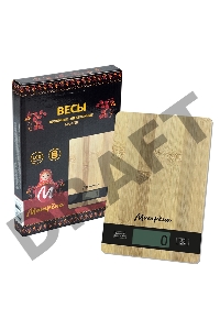 Весы кухонные электронные Матрена МА-039 Бамбук, 0-5кг
