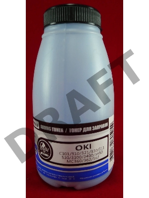 Тонер OKI C301/C321/C310/C330/C331/C510/C511/C530/C531/C3300/C3400/C3450/C3520/C3530/C3600/C5600/C5700/MC350/MC351/MC352/MC360/MC361/MC362/MC561/MC562 Cyan (фл., 50г) B&W Premium (Tomoegawa) - фас.России