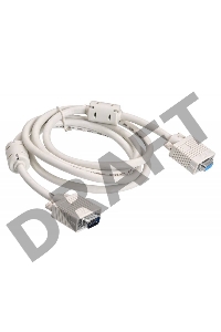 Удлинитель Buro кабеля VGA-15M/Fpro SVGA 15m/f для LCD мониторов 2 фильтра 1.8м