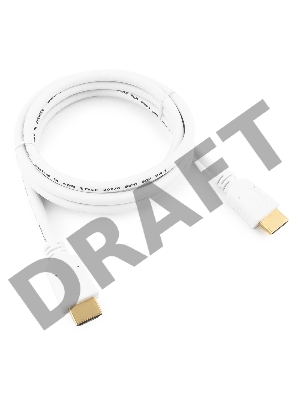 Кабель HDMI Gembird/Cablexpert , 1.8м, v1.4, 19M/19M, белый, позол.разъемы, экран, пакет(CC-HDMI4-W-6)