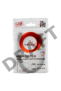 Кабель HDMI Gembird/Cablexpert , 1.8м, v1.4, 19M/19M, белый, позол.разъемы, экран, пакет(CC-HDMI4-W-6)