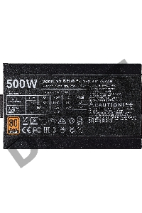 Блок питания Cooler Master MWE Bronze, 500W, ATX, 120mm, 6xSATA, 2xPCI-E(6+2), APFC, 80+ Bronze MPE-5001-ACAAB-EU