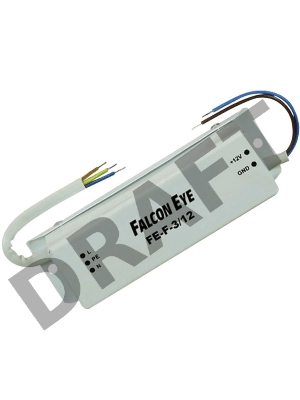 Блок питания уличный  Falcon Eye 12В, 3A (макс 3.5А), защита от КЗ, степень защиты IP67. FE-F-3/12