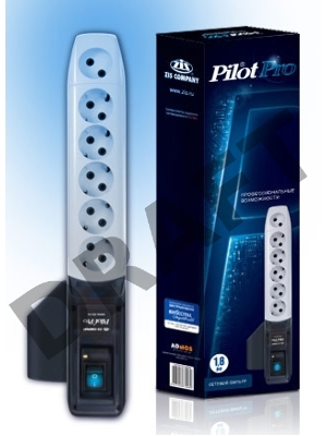 Сетевой фильтр Pilot PRO 1.8м (6 розеток) серый (коробка) Сетевой фильтр Pilot PRO 1.8м (6 розеток) серый (коробка)
